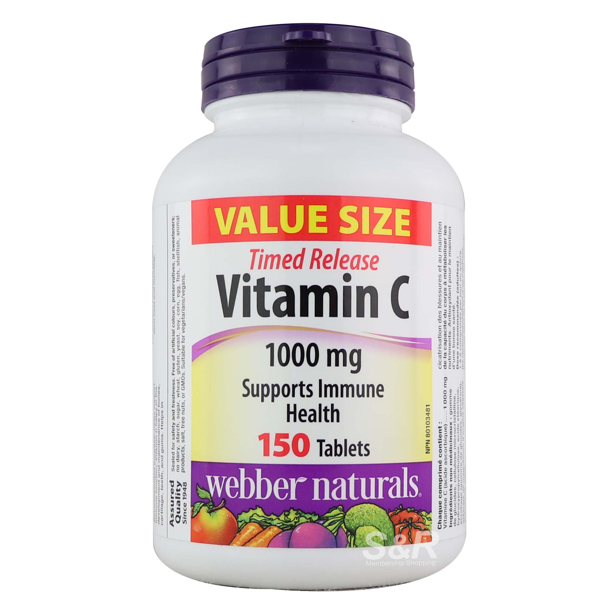 Webber Naturals 1000mg Vitamin C 150 tablets Webber Naturals 1000mg Vitamin C 150 tablets
